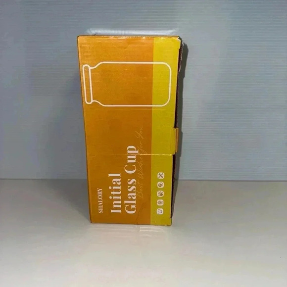 NEW! Letter M initial Shalory Glass Cup, 20oz, Clear glass American Flag - Picture 5 of 9